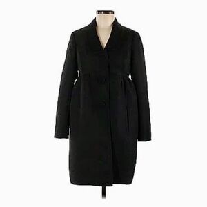 Max Studio Black empire waist trench coat